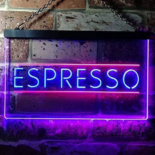 Coffee Shop Espresso Dual LED Neon Light Sign